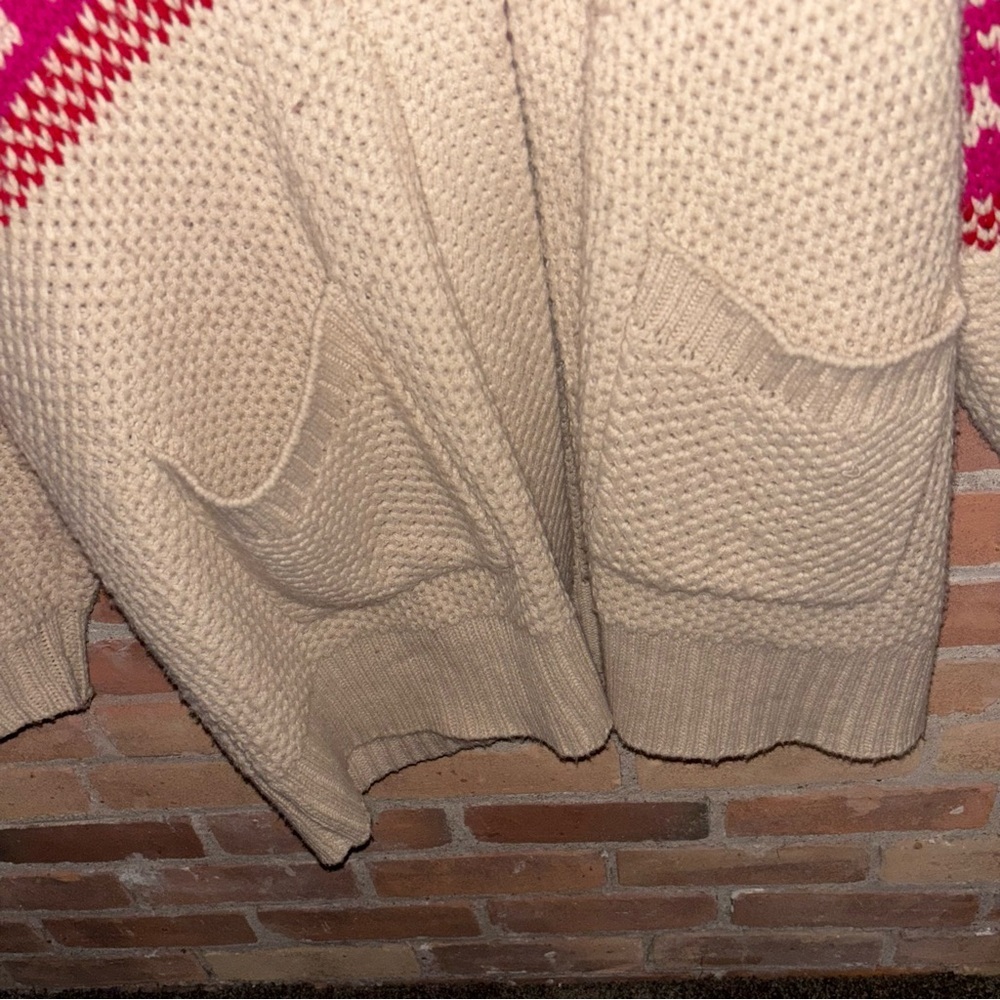 Lane Bryant Cream and Pink Knit Cardigan - Picture 8 of 10